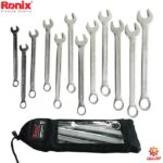 مجموعه 12 عددی آچار یک سر تخت و رینگی رونیکس مدل RH-2102